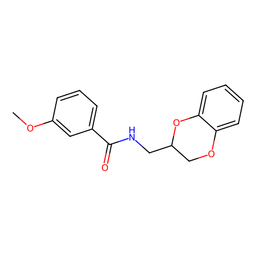 N-(2,3-dihydro-1,4-benzodioxin-2-ylmethyl)-3-methoxybenzamide structure