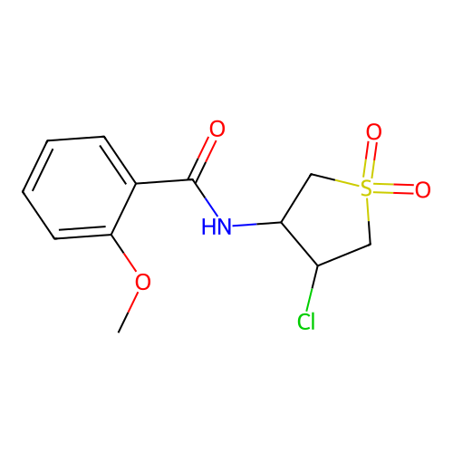 N-(4-chloro-1,1-dioxidotetrahydrothiophen-3-yl)-2-methoxybenzamide structure