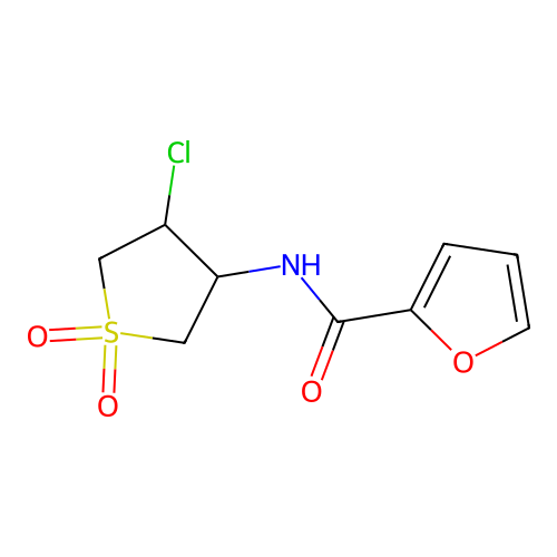 N-(4-chloro-1,1-dioxidotetrahydrothiophen-3-yl)furan-2-carboxamide structure