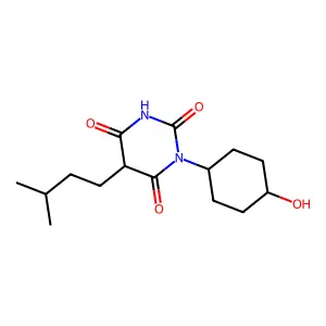 6-Hydroxy-3-(4-hydroxycyclohexyl)-5-(3-methylbutyl)pyrimidine-2,4(3H,5H)-dione structure