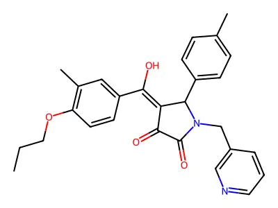 3-hydroxy-4-(3-methyl-4-propoxybenzoyl)-5-(4-methylphenyl)-1-[(pyridin-3-yl)methyl]-2,5-dihydro-1H-pyrrol-2-one structure