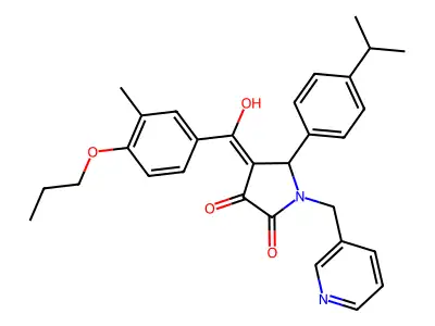 3-hydroxy-4-(3-methyl-4-propoxybenzoyl)-5-[4-(propan-2-yl)phenyl]-1-[(pyridin-3-yl)methyl]-2,5-dihydro-1H-pyrrol-2-one structure