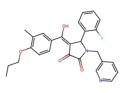 5-(2-fluorophenyl)-3-hydroxy-4-(3-methyl-4-propoxybenzoyl)-1-[(pyridin-3-yl)methyl]-2,5-dihydro-1H-pyrrol-2-one structure