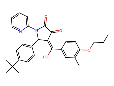 5-(4-tert-butylphenyl)-3-hydroxy-4-(3-methyl-4-propoxybenzoyl)-1-(pyridin-2-yl)-2,5-dihydro-1H-pyrrol-2-one structure