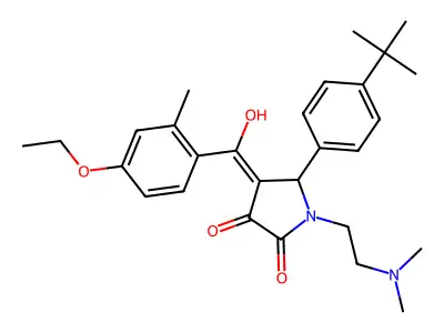 5-(4-tert-butylphenyl)-1-(2-dimethylaminoethyl)-4-[(4-ethoxy-2-methylphenyl)-hydroxymethylidene]pyrrolidine-2,3-dione structure