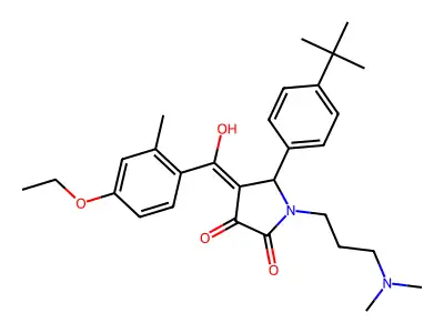 5-(4-tert-butylphenyl)-1-[3-(dimethylamino)propyl]-4-(4-ethoxy-2-methylbenzoyl)-3-hydroxy-2,5-dihydro-1H-pyrrol-2-one structure