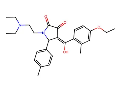 1-(2-diethylaminoethyl)-4-[(4-ethoxy-2-methylphenyl)-hydroxymethylidene]-5-(4-methylphenyl)pyrrolidine-2,3-dione structure