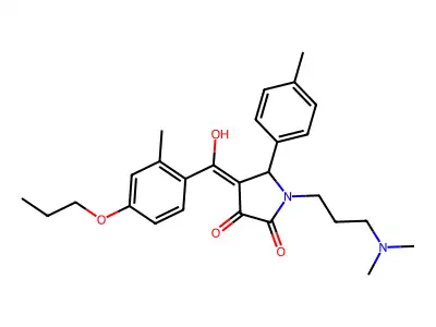 1-[3-(dimethylamino)propyl]-3-hydroxy-4-(2-methyl-4-propoxybenzoyl)-5-(4-methylphenyl)-2,5-dihydro-1H-pyrrol-2-one structure
