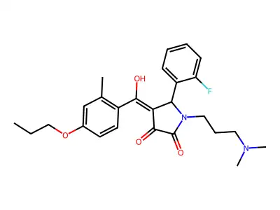 1-[3-(dimethylamino)propyl]-5-(2-fluorophenyl)-3-hydroxy-4-(2-methyl-4-propoxybenzoyl)-2,5-dihydro-1H-pyrrol-2-one structure