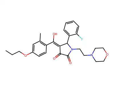 5-(2-fluorophenyl)-3-hydroxy-4-(2-methyl-4-propoxybenzoyl)-1-[2-(morpholin-4-yl)ethyl]-2,5-dihydro-1H-pyrrol-2-one structure