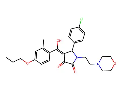 5-(4-chlorophenyl)-3-hydroxy-4-(2-methyl-4-propoxybenzoyl)-1-[2-(morpholin-4-yl)ethyl]-2,5-dihydro-1H-pyrrol-2-one structure