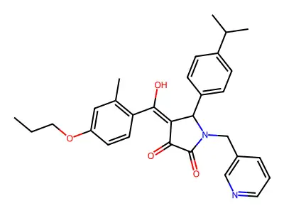 3-hydroxy-4-(2-methyl-4-propoxybenzoyl)-5-[4-(propan-2-yl)phenyl]-1-[(pyridin-3-yl)methyl]-2,5-dihydro-1H-pyrrol-2-one structure