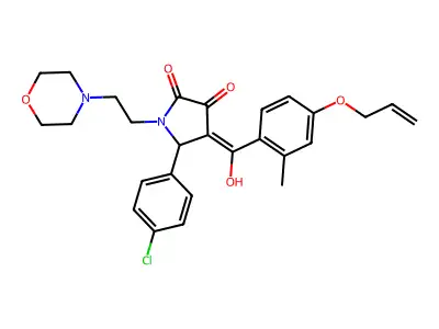 5-(4-chlorophenyl)-3-hydroxy-4-[2-methyl-4-(prop-2-en-1-yloxy)benzoyl]-1-[2-(morpholin-4-yl)ethyl]-2,5-dihydro-1H-pyrrol-2-one structure