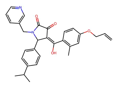 4-(Hydroxy{2-methyl-4-[(prop-2-en-1-yl)oxy]phenyl}methylidene)-5-[4-(propan-2-yl)phenyl]-1-[(pyridin-3-yl)methyl]pyrrolidine-2,3-dione structure