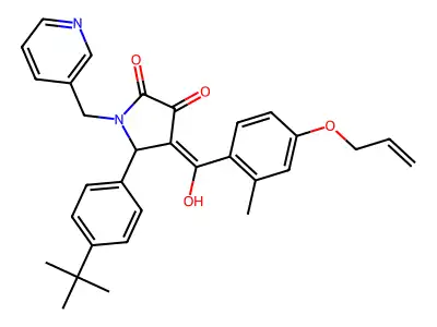 5-(4-tert-butylphenyl)-3-hydroxy-4-[2-methyl-4-(prop-2-en-1-yloxy)benzoyl]-1-[(pyridin-3-yl)methyl]-2,5-dihydro-1H-pyrrol-2-one structure