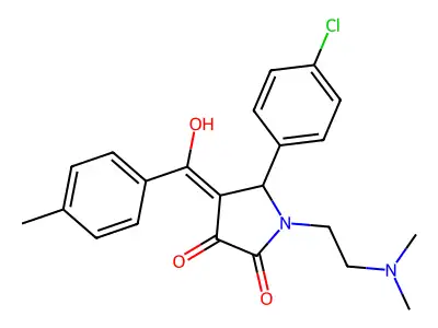 5-(4-chlorophenyl)-1-(2-dimethylaminoethyl)-4-[hydroxy-(4-methylphenyl)methylidene]pyrrolidine-2,3-dione structure