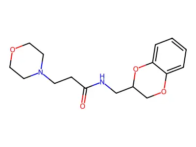 N-(2,3-dihydro-1,4-benzodioxin-3-ylmethyl)-3-morpholin-4-ylpropanamide structure