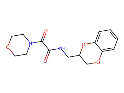 N-(2,3-dihydro-1,4-benzodioxin-3-ylmethyl)-2-morpholin-4-yl-2-oxoacetamide structure