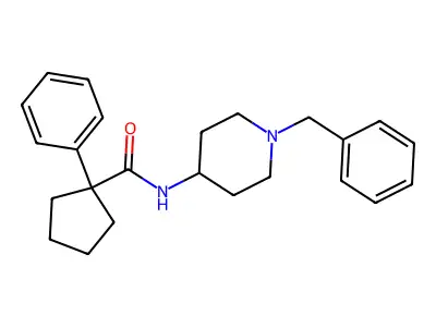 N-(1-benzylpiperidin-4-yl)-1-phenylcyclopentane-1-carboxamide structure