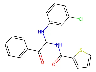 N-{1-[(3-chlorophenyl)amino]-2-oxo-2-phenylethyl}thiophene-2-carboxamide structure