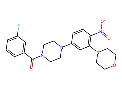 (3-Fluorophenyl)-[4-(3-morpholin-4-yl-4-nitrophenyl)piperazin-1-yl]methanone structure