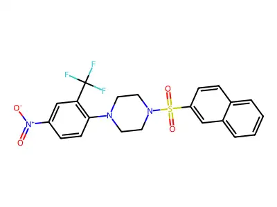 1-Naphthalen-2-ylsulfonyl-4-[4-nitro-2-(trifluoromethyl)phenyl]piperazine structure