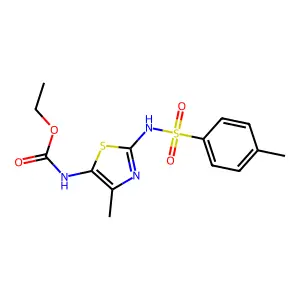 [4-Methyl-2-(toluene-4-sulfonylamino)-thiazol-5-yl]-carbamic acid ethyl ester structure