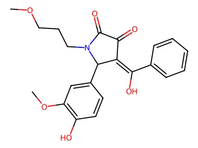 4-benzoyl-3-hydroxy-5-(4-hydroxy-3-methoxyphenyl)-1-(3-methoxypropyl)-2,5-dihydro-1H-pyrrol-2-one structure