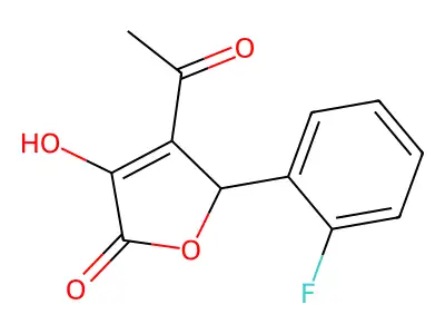 3-acetyl-2-(2-fluorophenyl)-4-hydroxy-2H-furan-5-one structure