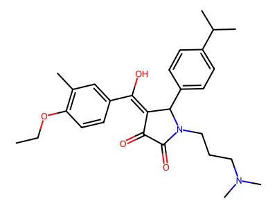 1-[3-(dimethylamino)propyl]-4-(4-ethoxy-3-methylbenzoyl)-3-hydroxy-5-[4-(propan-2-yl)phenyl]-2,5-dihydro-1H-pyrrol-2-one structure