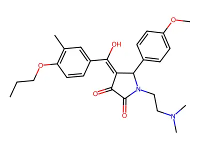 1-(2-dimethylaminoethyl)-4-[hydroxy-(3-methyl-4-propoxyphenyl)methylidene]-5-(4-methoxyphenyl)pyrrolidine-2,3-dione structure