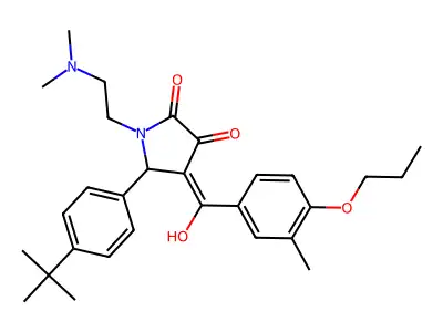 5-(4-tert-butylphenyl)-1-(2-dimethylaminoethyl)-4-[hydroxy-(3-methyl-4-propoxyphenyl)methylidene]pyrrolidine-2,3-dione structure
