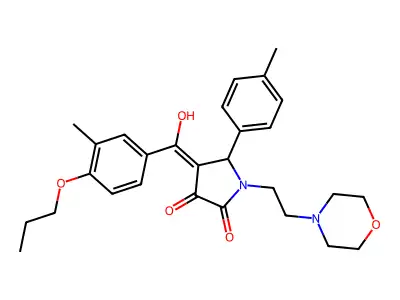 3-hydroxy-4-(3-methyl-4-propoxybenzoyl)-5-(4-methylphenyl)-1-[2-(morpholin-4-yl)ethyl]-2,5-dihydro-1H-pyrrol-2-one structure
