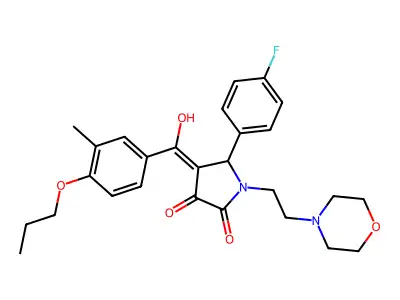 5-(4-fluorophenyl)-3-hydroxy-4-(3-methyl-4-propoxybenzoyl)-1-[2-(morpholin-4-yl)ethyl]-2,5-dihydro-1H-pyrrol-2-one structure
