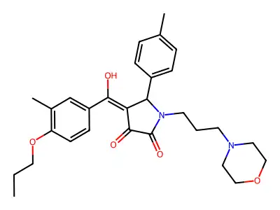 3-hydroxy-4-(3-methyl-4-propoxybenzoyl)-5-(4-methylphenyl)-1-[3-(morpholin-4-yl)propyl]-2,5-dihydro-1H-pyrrol-2-one structure
