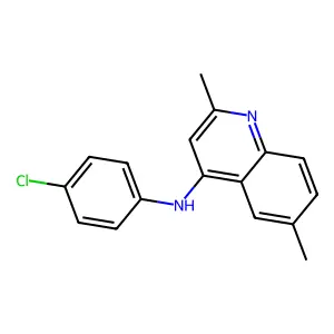 N-(4-chlorophenyl)-2,6-dimethylquinolin-4-amine structure