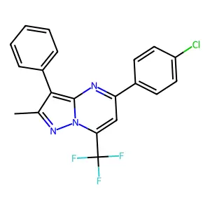 5-(4-chlorophenyl)-2-methyl-3-phenyl-7-(trifluoromethyl)pyrazolo[1,5-a]pyrimidine structure