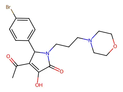 3-acetyl-2-(4-bromophenyl)-4-hydroxy-1-(3-morpholin-4-ylpropyl)-2H-pyrrol-5-one structure