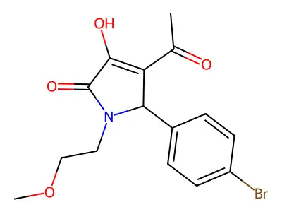 4-acetyl-5-(4-bromophenyl)-3-hydroxy-1-(2-methoxyethyl)-1,5-dihydro-2H-pyrrol-2-one structure