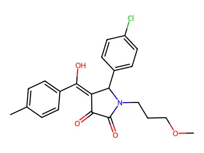 5-(4-chlorophenyl)-3-hydroxy-1-(3-methoxypropyl)-4-(4-methylbenzoyl)-2,5-dihydro-1H-pyrrol-2-one structure