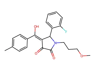 5-(2-fluorophenyl)-3-hydroxy-1-(3-methoxypropyl)-4-(4-methylbenzoyl)-2,5-dihydro-1H-pyrrol-2-one structure