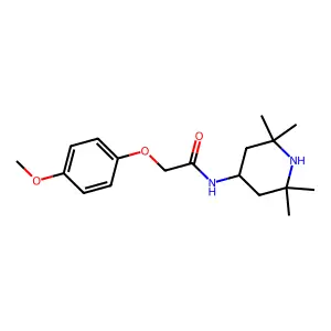 2-(4-methoxyphenoxy)-N-(2,2,6,6-tetramethylpiperidin-4-yl)acetamide structure