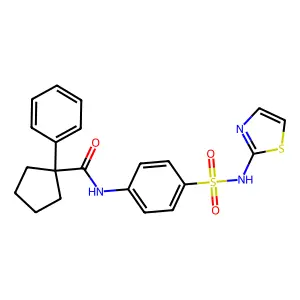 1-phenyl-N-[4-(1,3-thiazol-2-ylsulfamoyl)phenyl]cyclopentanecarboxamide structure