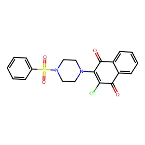 2-[4-(Benzenesulfonyl)piperazin-1-yl]-3-chloronaphthalene-1,4-dione structure
