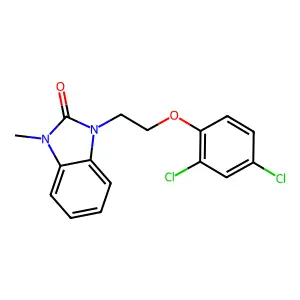 1-[2-(2,4-dichlorophenoxy)ethyl]-3-methyl-1,3-dihydro-2H-benzimidazol-2-one structure
