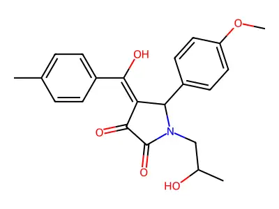 3-hydroxy-1-(2-hydroxypropyl)-5-(4-methoxyphenyl)-4-(4-methylbenzoyl)-1,5-dihydro-2H-pyrrol-2-one structure