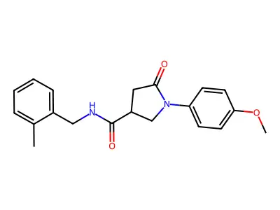1-(4-methoxyphenyl)-N-[(2-methylphenyl)methyl]-5-oxopyrrolidine-3-carboxamide structure