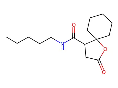 2-oxo-N-pentyl-1-oxaspiro[4.5]decane-4-carboxamide structure