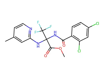 methyl 2-[(2,4-dichlorobenzoyl)amino]-3,3,3-trifluoro-2-[(4-methylpyridin-2-yl)amino]propanoate structure