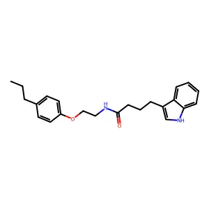 4-(1H-indol-3-yl)-N-[2-(4-propylphenoxy)ethyl]butanamide structure